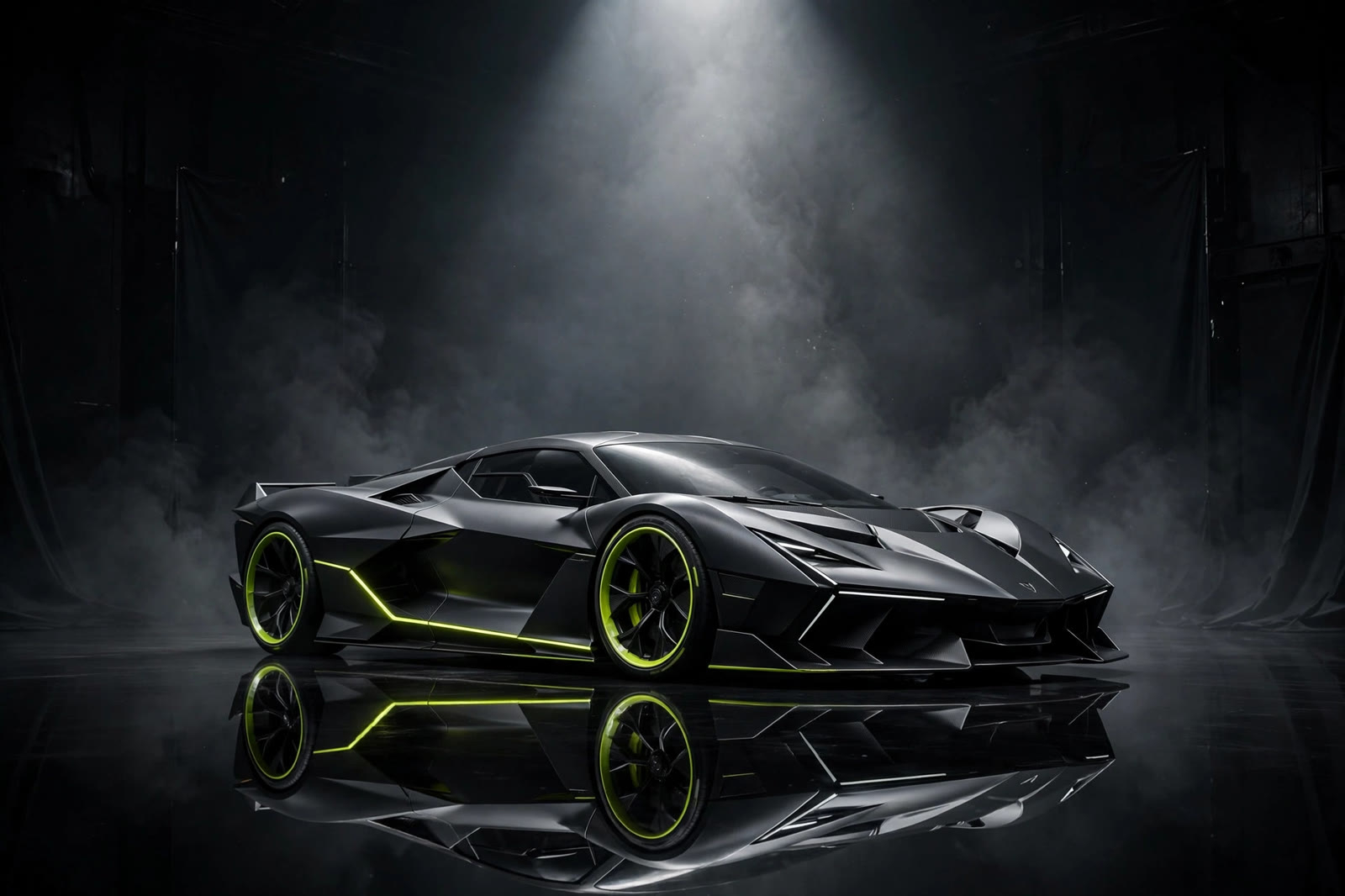 VANTA One electric hypercar in a dark studio