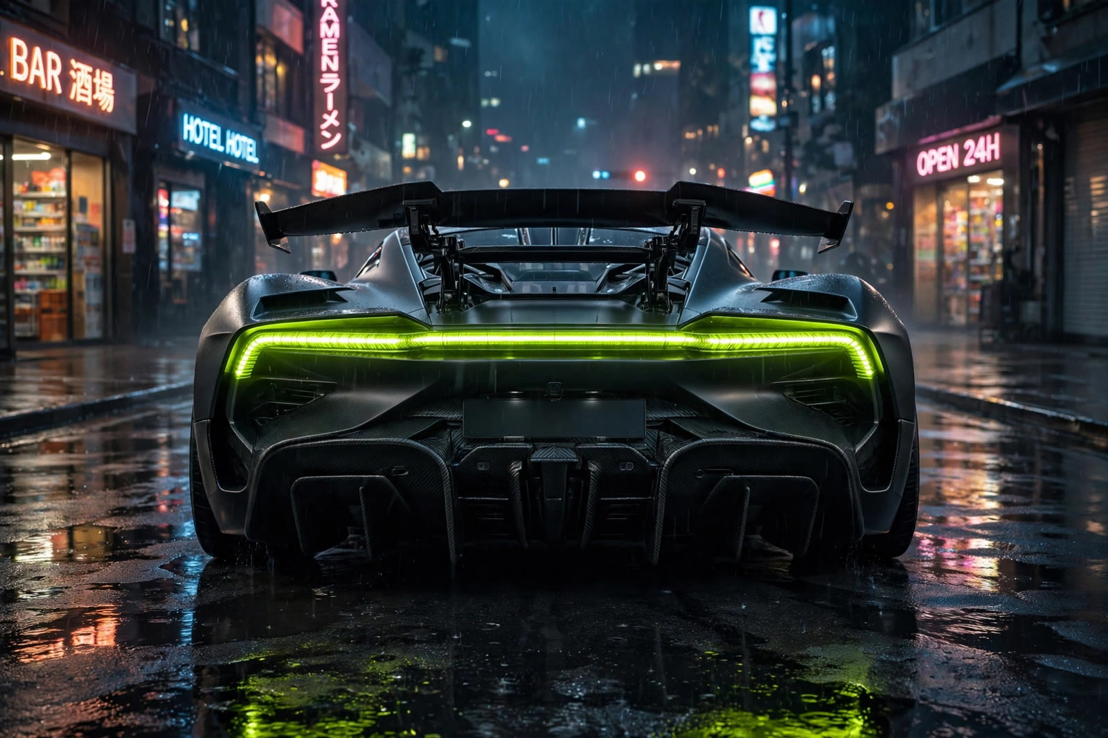 VANTA One rear view on a wet night street